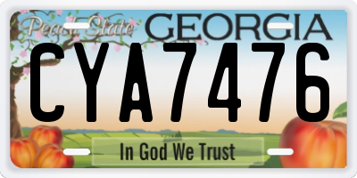 GA license plate CYA7476