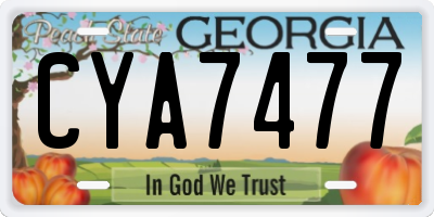 GA license plate CYA7477
