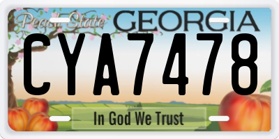 GA license plate CYA7478