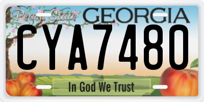 GA license plate CYA7480