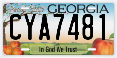 GA license plate CYA7481
