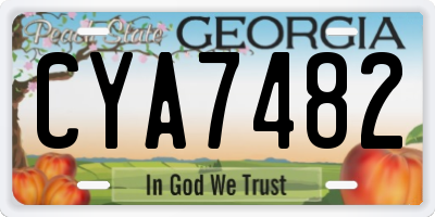 GA license plate CYA7482