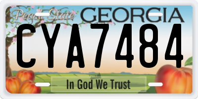 GA license plate CYA7484