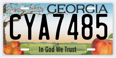 GA license plate CYA7485