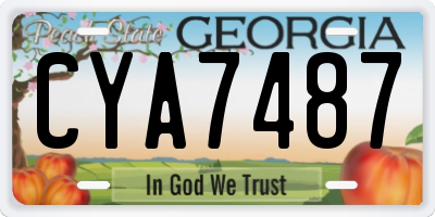 GA license plate CYA7487