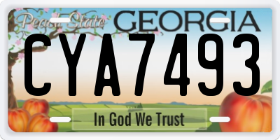 GA license plate CYA7493