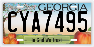 GA license plate CYA7495