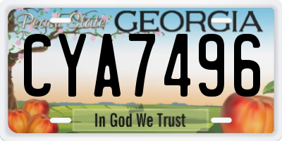 GA license plate CYA7496