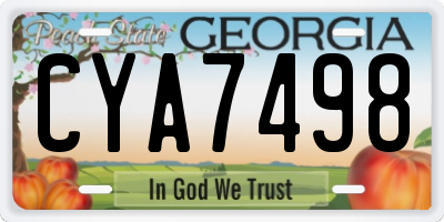 GA license plate CYA7498