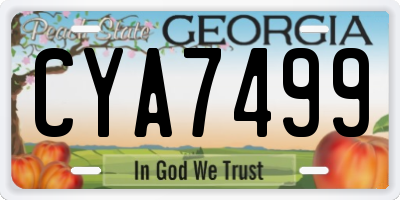 GA license plate CYA7499