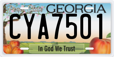 GA license plate CYA7501