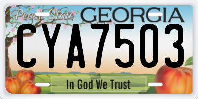 GA license plate CYA7503