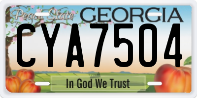 GA license plate CYA7504