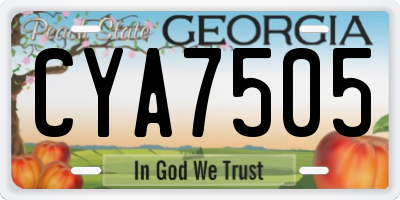 GA license plate CYA7505