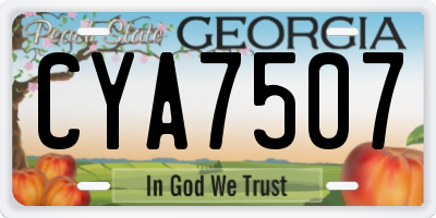 GA license plate CYA7507