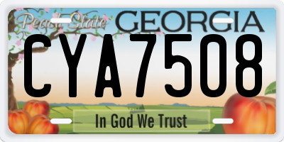 GA license plate CYA7508