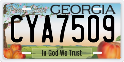 GA license plate CYA7509