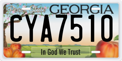 GA license plate CYA7510