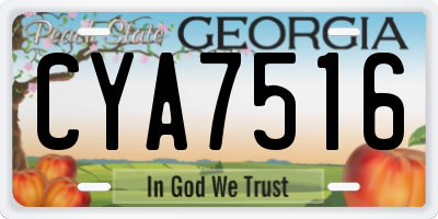 GA license plate CYA7516