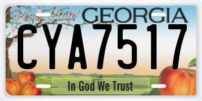 GA license plate CYA7517