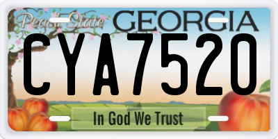 GA license plate CYA7520