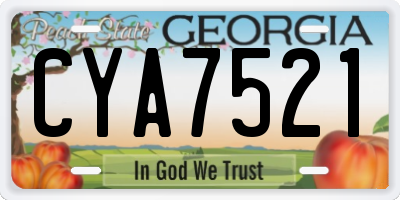 GA license plate CYA7521