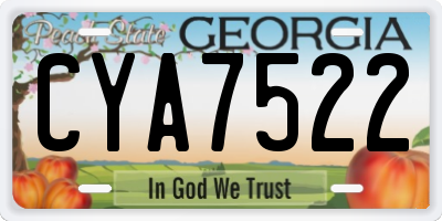 GA license plate CYA7522