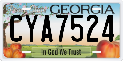 GA license plate CYA7524