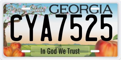 GA license plate CYA7525