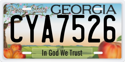 GA license plate CYA7526