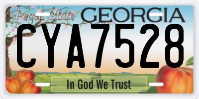 GA license plate CYA7528