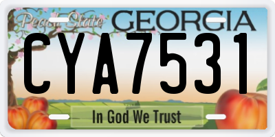 GA license plate CYA7531
