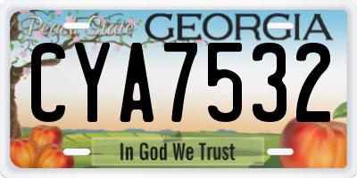GA license plate CYA7532