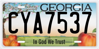 GA license plate CYA7537