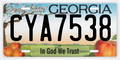 GA license plate CYA7538