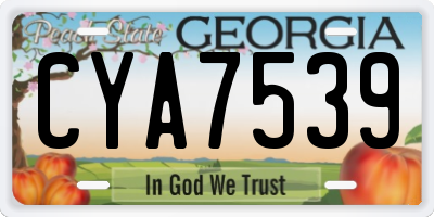 GA license plate CYA7539
