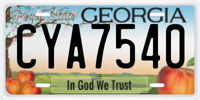 GA license plate CYA7540