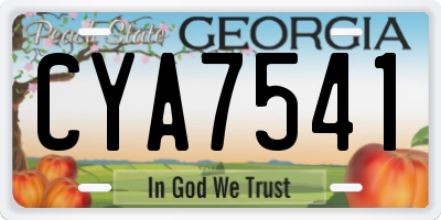 GA license plate CYA7541