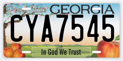 GA license plate CYA7545