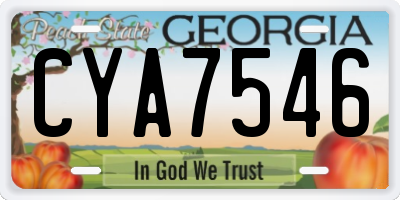 GA license plate CYA7546