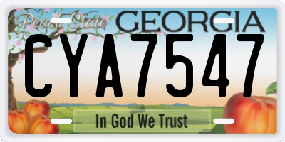 GA license plate CYA7547