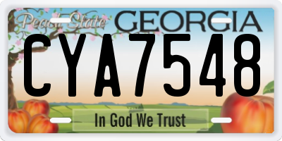 GA license plate CYA7548