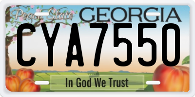 GA license plate CYA7550