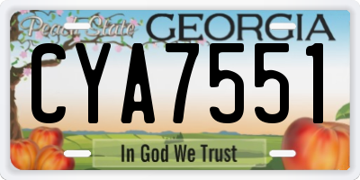 GA license plate CYA7551