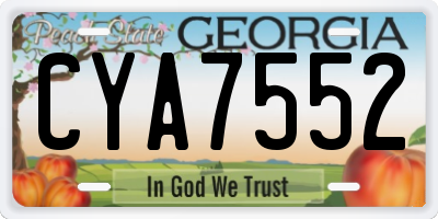 GA license plate CYA7552