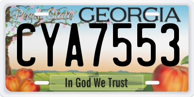 GA license plate CYA7553