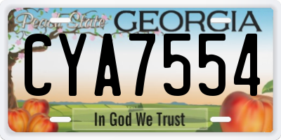 GA license plate CYA7554