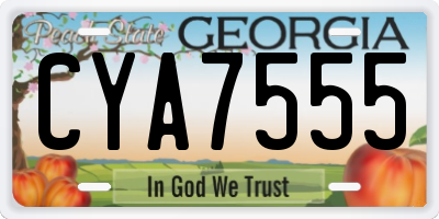GA license plate CYA7555
