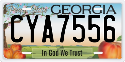 GA license plate CYA7556