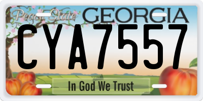GA license plate CYA7557